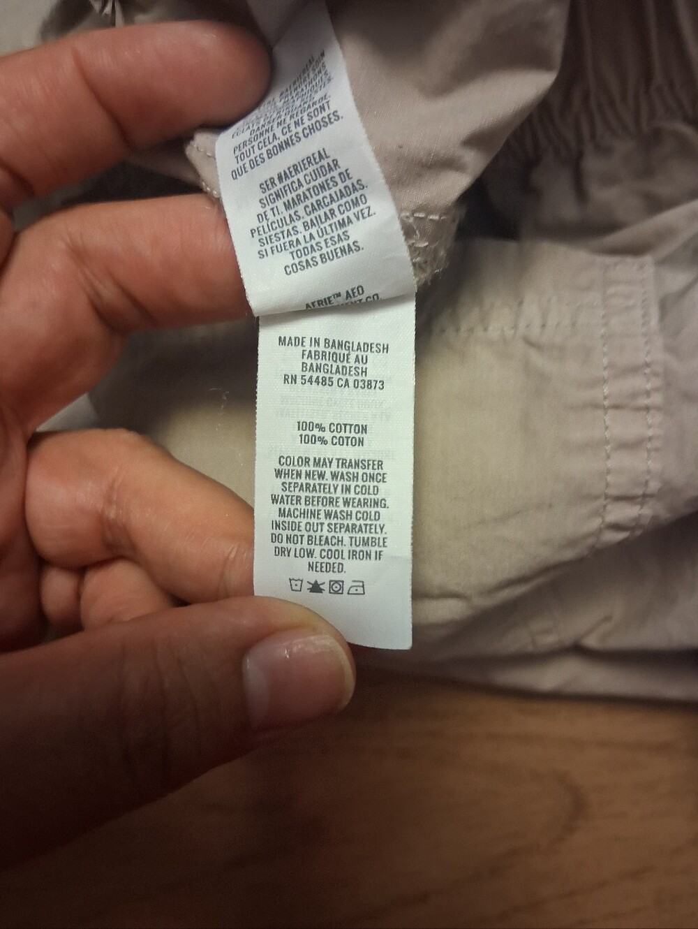 Men's Aerie Casual Elastic-Waist Cargo Pants in Light Beige. Size-S - Picture 4 of 4